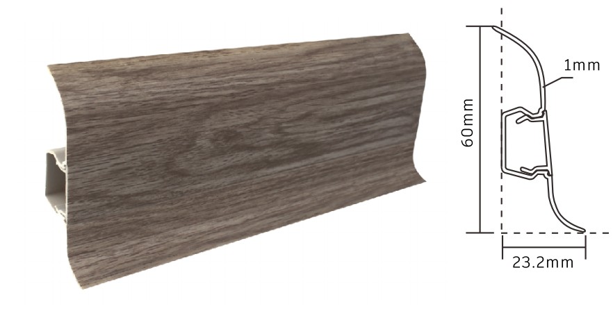 Model:JH-P60 Hard pvc Skirting Board