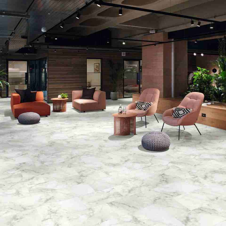 Jiahe Decoration - Stone Look LVT JH-STN inside Tech Headquarters Main Atrium